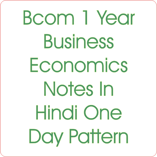 Bcom 1 Year Business Economics Notes In Hindi One Day Pattern