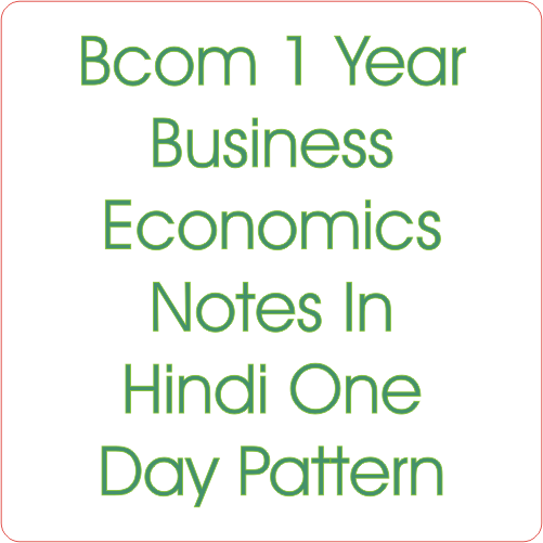 Bcom 1 Year Business Economics Notes In Hindi One Day Pattern