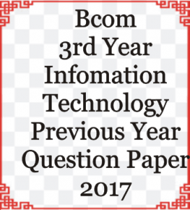 Bcom 3rd Year Information Technology Previous Year Question Paper 2017