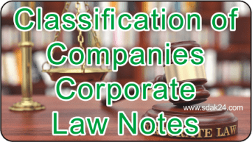 Classification of Companies Corporate Law Notes