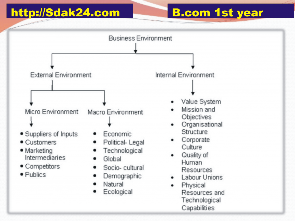 CLASSIFICATION OF BUSINESS ENVIRONMENT