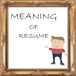 MEANING OF RESUME