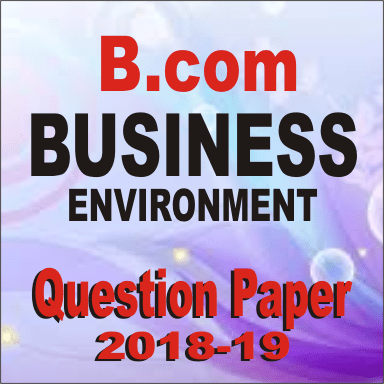 Bcom Business Environment Question Paper 2018-19