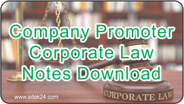 Company Promoter Corporate Law Notes Download