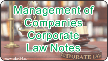 Management of Companies Corporate Law Notes