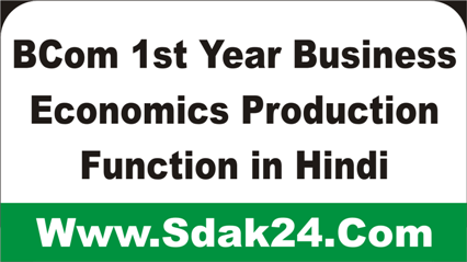 BCom 1st Year Business Economics Production Function in Hindi