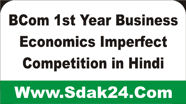 BCom 1st Year Business Economics Imperfect Competition in Hindi