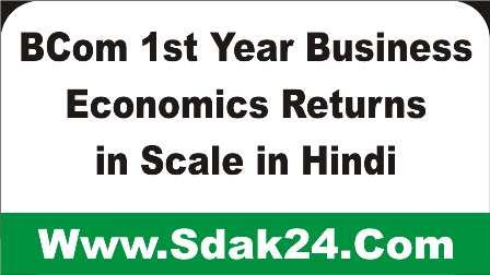 BCom 1st Year Business Economics Returns in Scale in Hindi