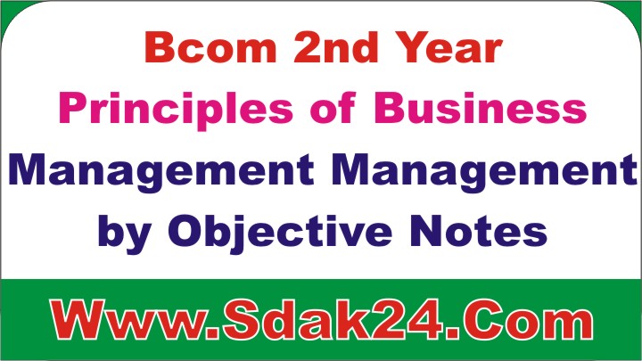 Bcom Management by Objective Notes in Hindi PDF