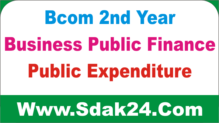 Bcom 2nd Year Public Finance Public Expenditure