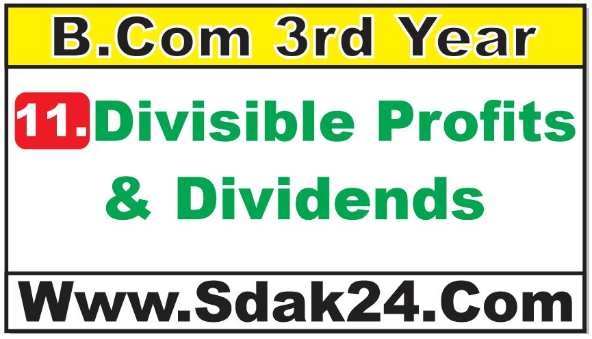 Divisible Profits & Dividends Bcom Notes