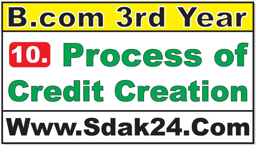 Process of Credit Creation Bcom Notes
