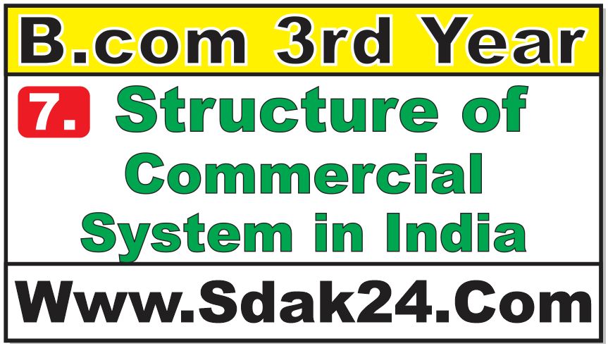 Structure of Commercial System in India Bcom Notes