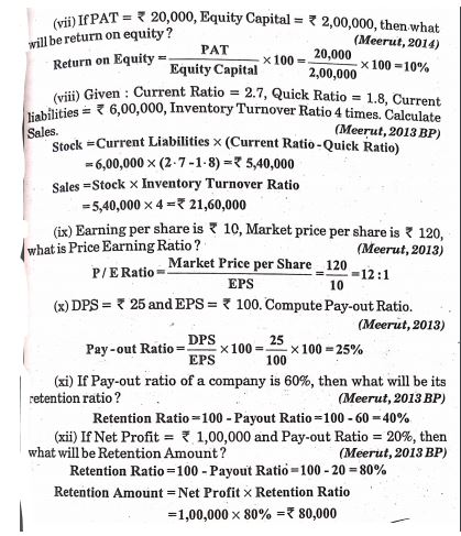 Ratio Analysis Bcom Notes