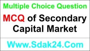 MCQ of Secondary Capital Market