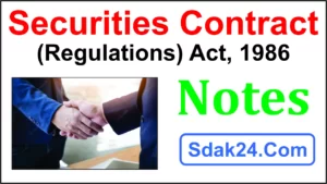 Securities Contract (Regulations) Act 1956 Notes