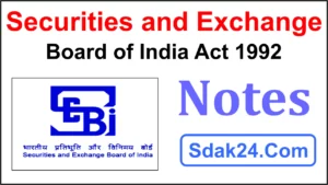 Securities and Exchange Board of India Act 1992 Notes