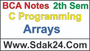 Arrays C Programming BCA Notes