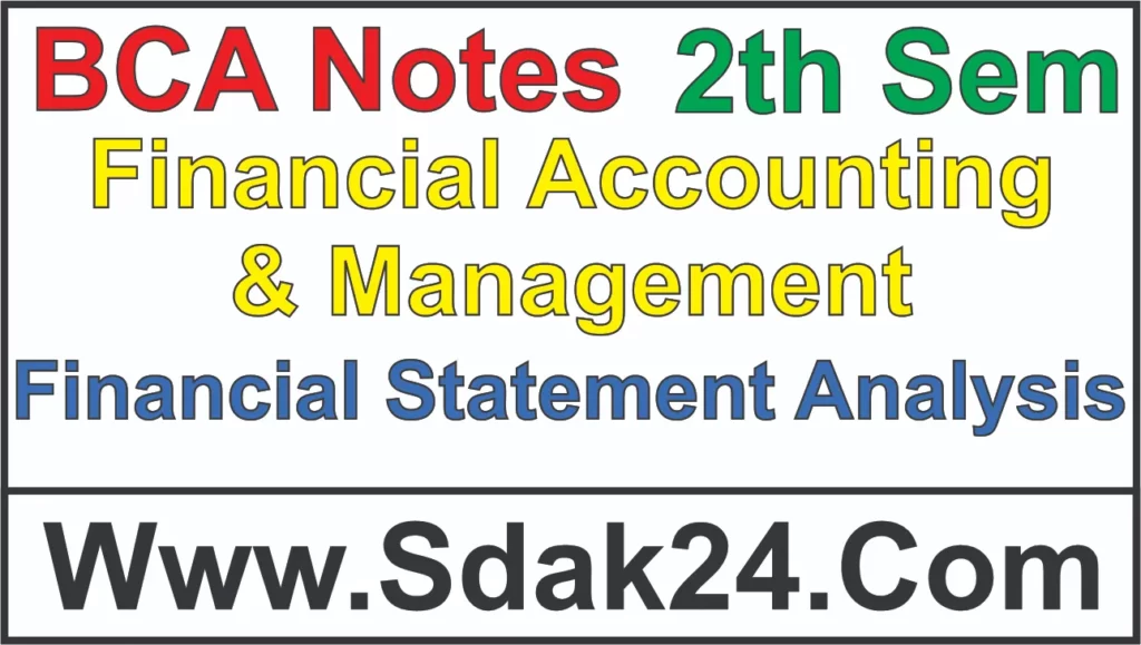 Financial Statement Analysis BCA Notes