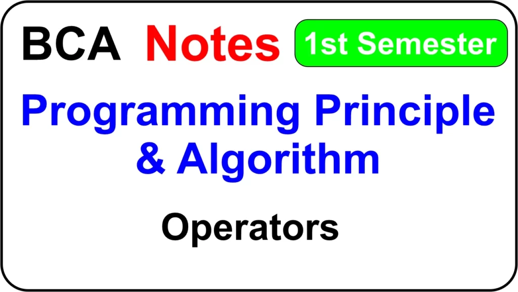 Operators in C Programming BCA Notes