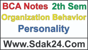 Personality Organizational Behaviour BCA Notes