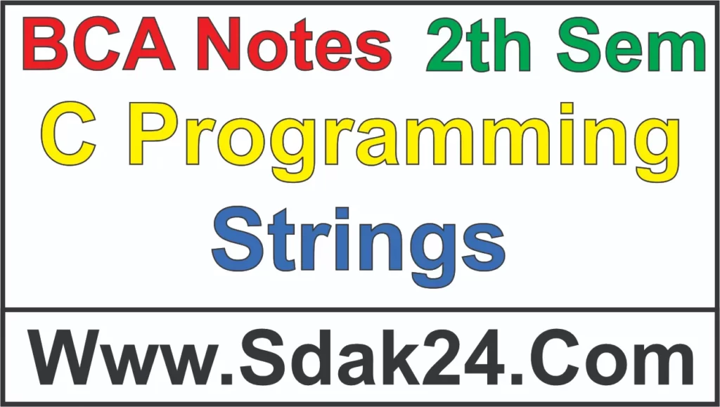 Strings C Programming BCA Notes