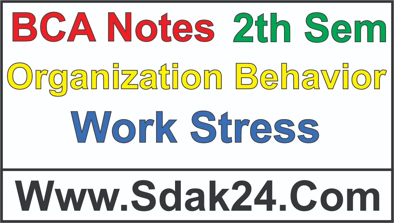 Work Stress Organizational Behaviour BCA Notes