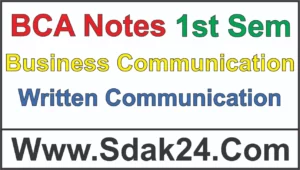Written Communication BCA Notes